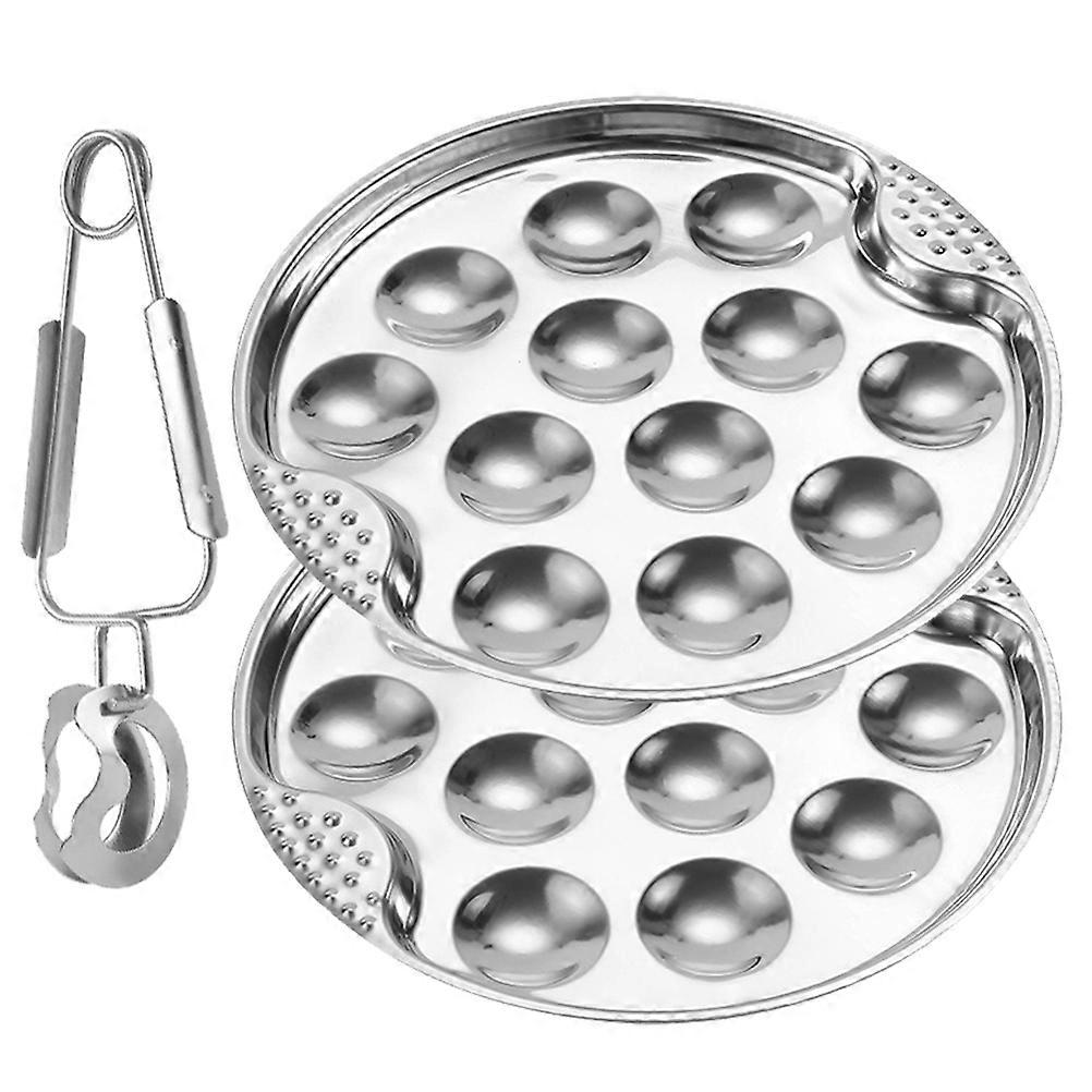 1 Set Schnecken-Auflaufform 12 Fcherlcher Schneckenschnecken-Kochplatte mit Zange