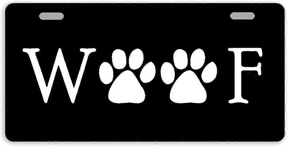 Capa de Placa de Licença de Carro de Metal Woof com 2 Furos 11.8 x 6.1 Polegadas