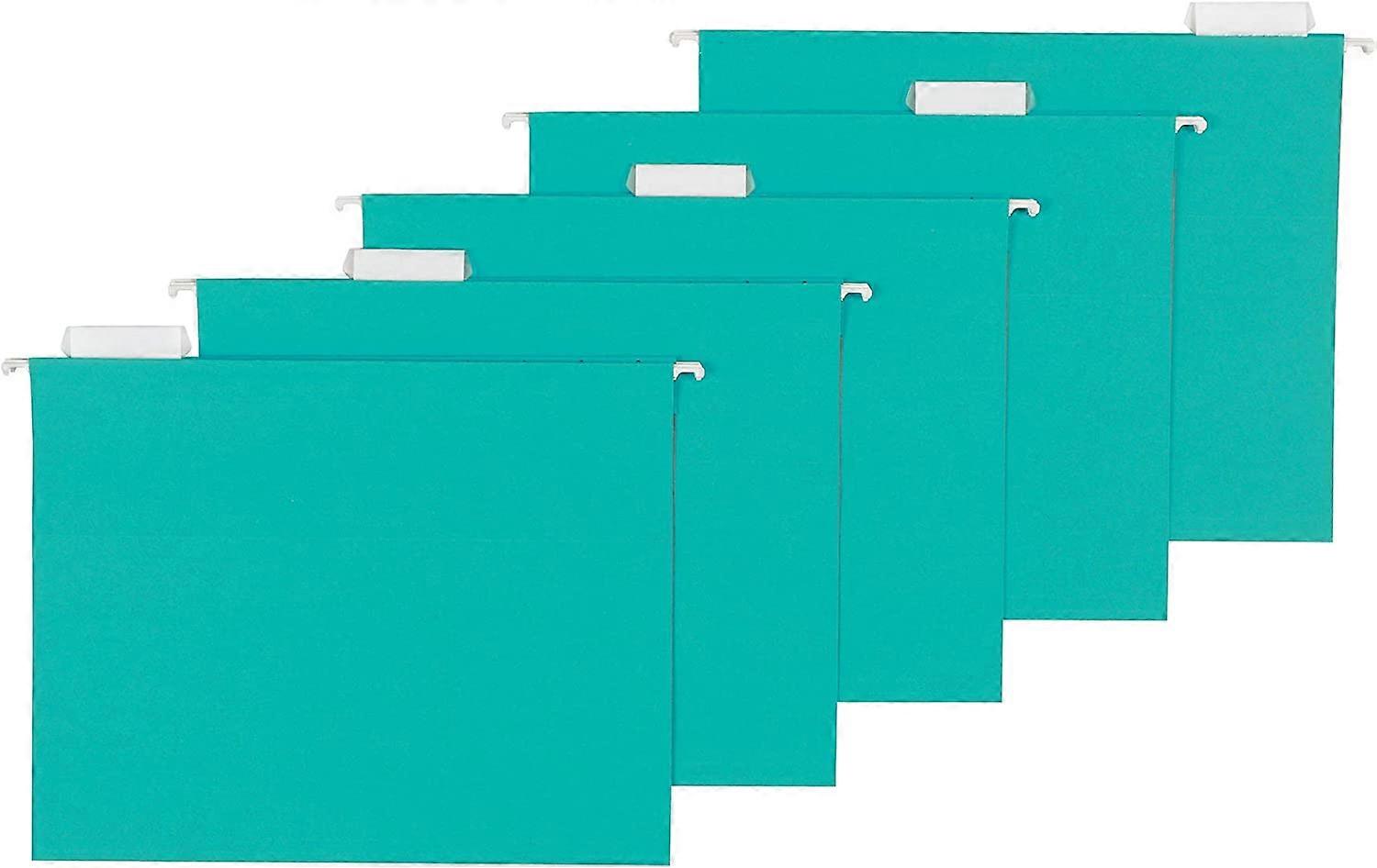 Amazon Basics Hanging File Folders, Letter Size, Aqua, 25-Pack