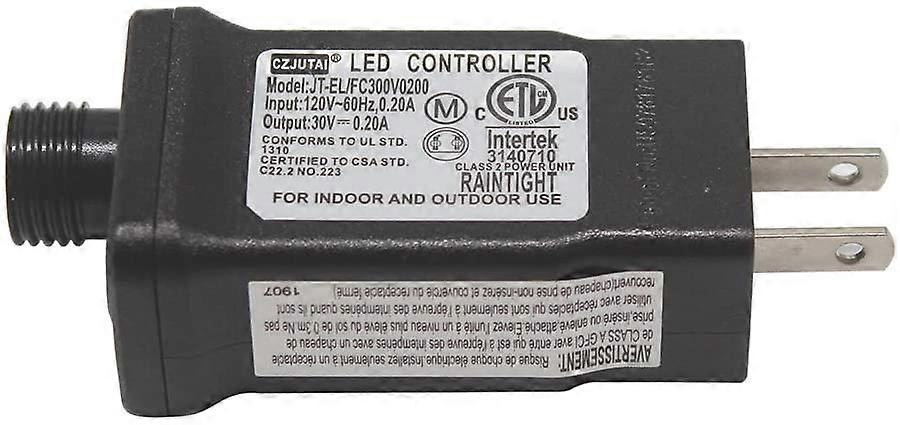 LED Transformer 30V LED Controller Class 2 Power Supply, IP44 Waterproof Low Voltage Transformer US Plug for Indoor Outdoor Use