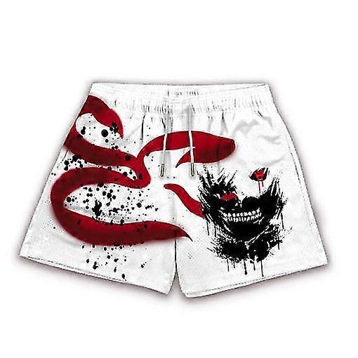 Anime Şort Harajuku Beach Kısa Pantolon Basit Stil Şeytan Meyvesi 3d Baskılı Şort Anime Mayo Erkekler İçin Büyük Boy 6xl Siyah