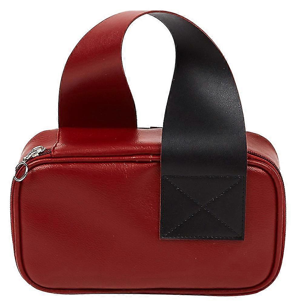 Cosmetics Storage Bag - Travel Toiletries Finishing Bag With Pvc Material And Solid Color Design