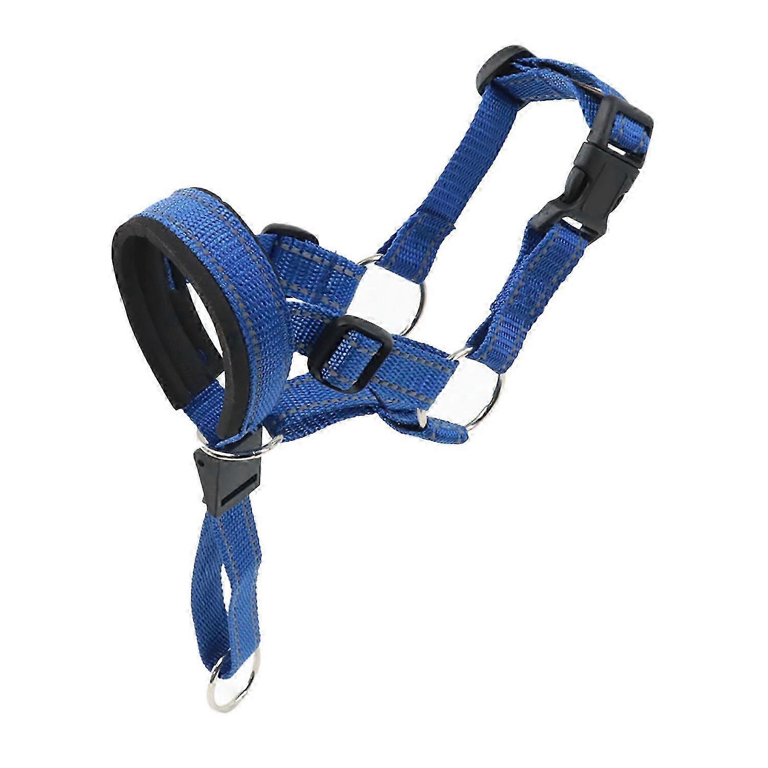 Dog Muzzle Adjustable Prevent Biting Barking Chewing Nylon Dog Mouth Guard Cover for Dog Training Bl