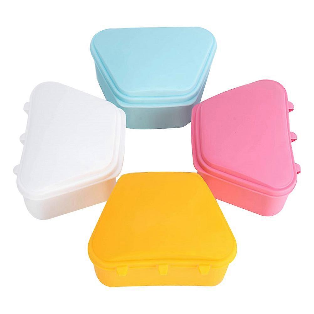 4 Pcs Retainer Container False Teeth Containers False Teeth Holder Denture Container Dental Retainer Box
