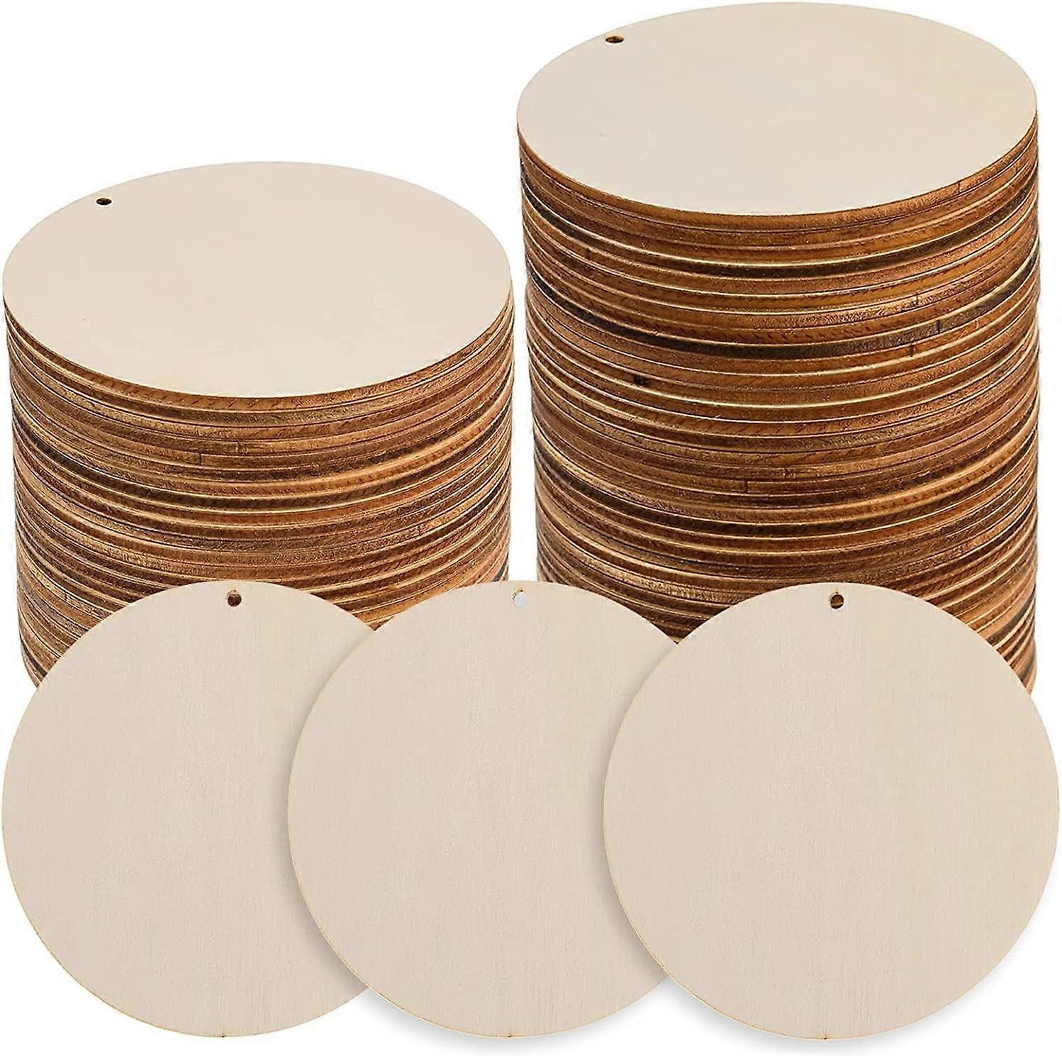 1 set of Round Wood Slices Unfinished Wood Cutouts Rustic Wood Cutouts for DIY