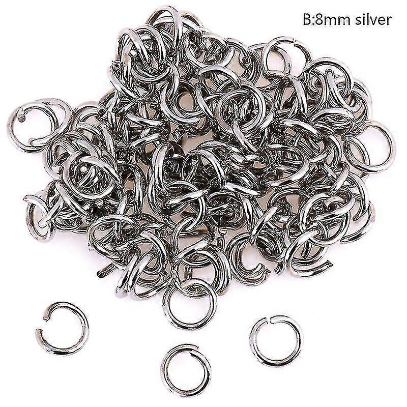 100pcs Stainless Steel Open Jump Ring 8/10mm Split Ring Connector