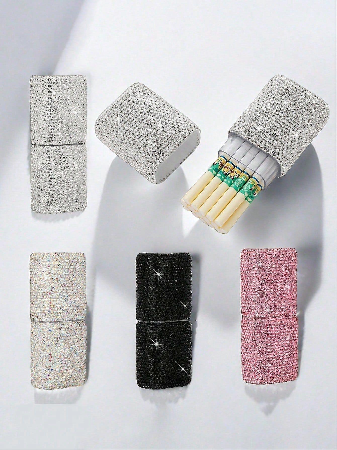 1pc אופנה קופסת סיגריות high-end ריינסטון משובץ נרתיק סיגריות נייד עמיד לחות y2k