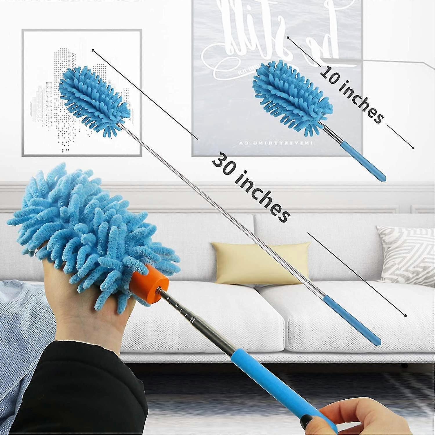 Telescoping Microfiber Duster With Extendable Pole For Car, Window, Furniture, And Office Cleaning,7579