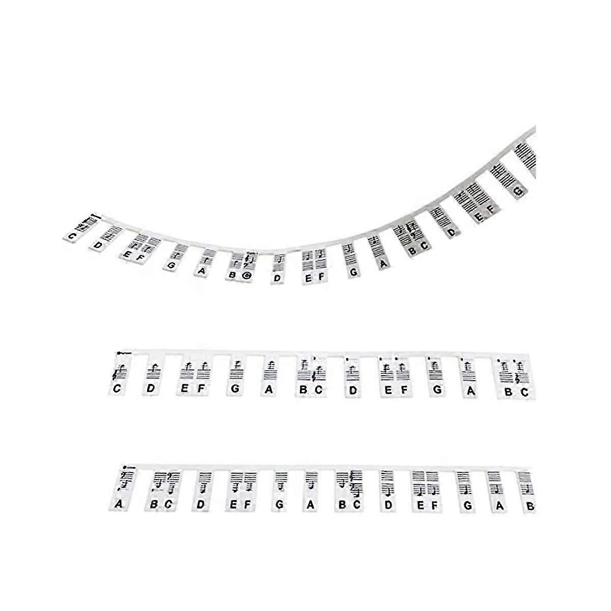 Detachable Piano Keyboard Note Label, 88 Keys Piano Note Guide and Piano Key Guide, (Black)