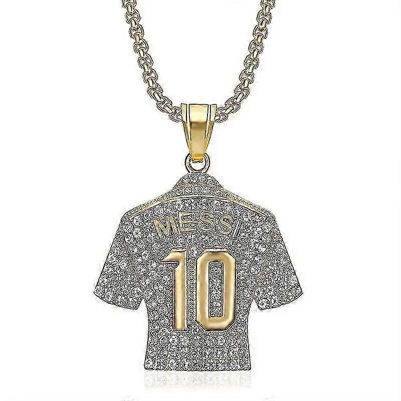 Szn 316l الفولاذ المقاوم للصدأ التيتانيوم الذهب مطلية بلورات كرة القدم ميسي ميسي 10 جيرسي