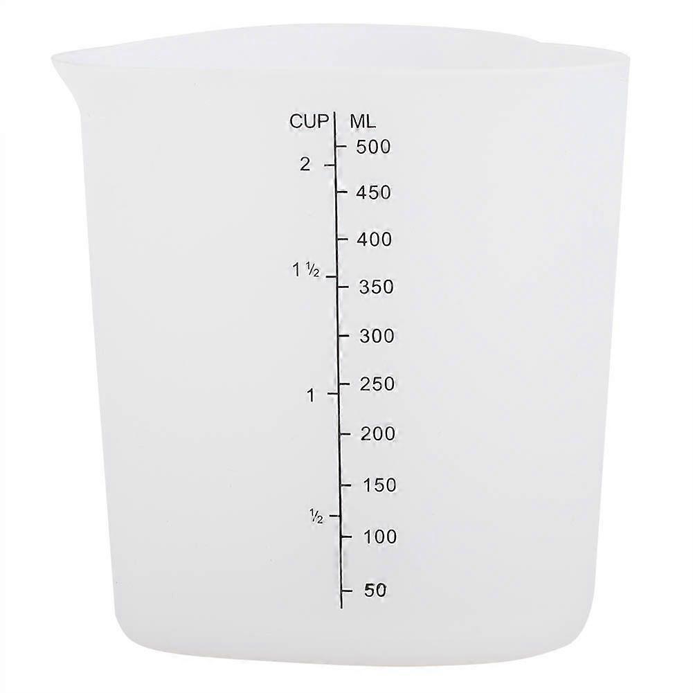 500ml Heart-shaped Silicone Measuring Cup with Clear Scale Display