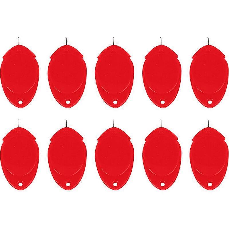 10-Piece Plastic Sewing Machine Needle Threader Set (Red)