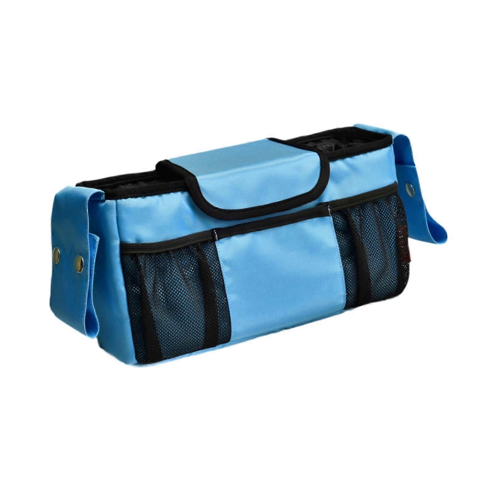 Universal Stroller Organizer Storage Accessories Hanging Bag with Cup Holder Blue