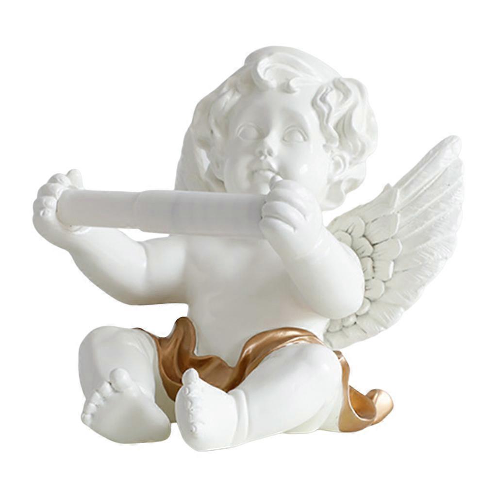 レジンエンジェルティッシュボックストイレロールペーパーホルダー像置物飾りトイレ洗面所装飾ゴールデン