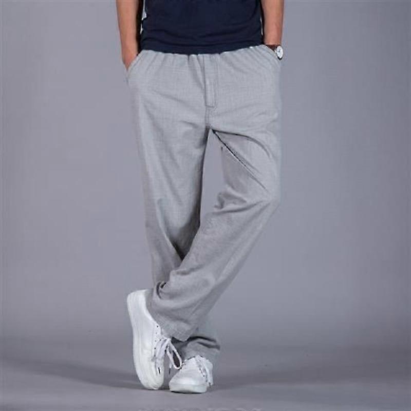 Summer Men Plus Size Casual Harem Pants Vintage Loose Cotton Linen Pants Men Elastic Waist Panta Lones Trousers