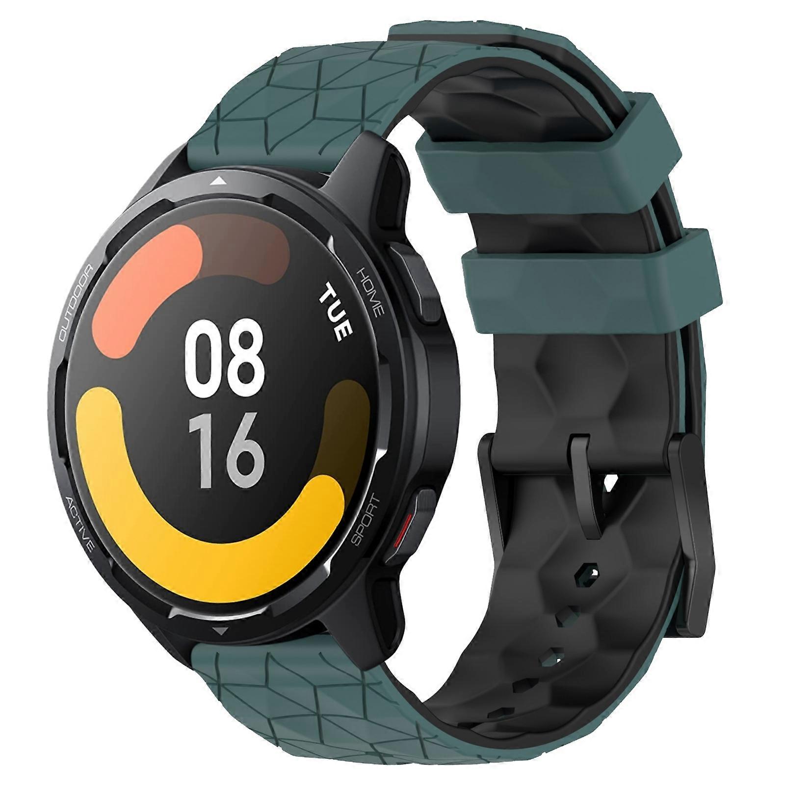 For Xiaomi MI Watch S1 Active 22mm Football Pattern Two-Color Silicone Watch Band