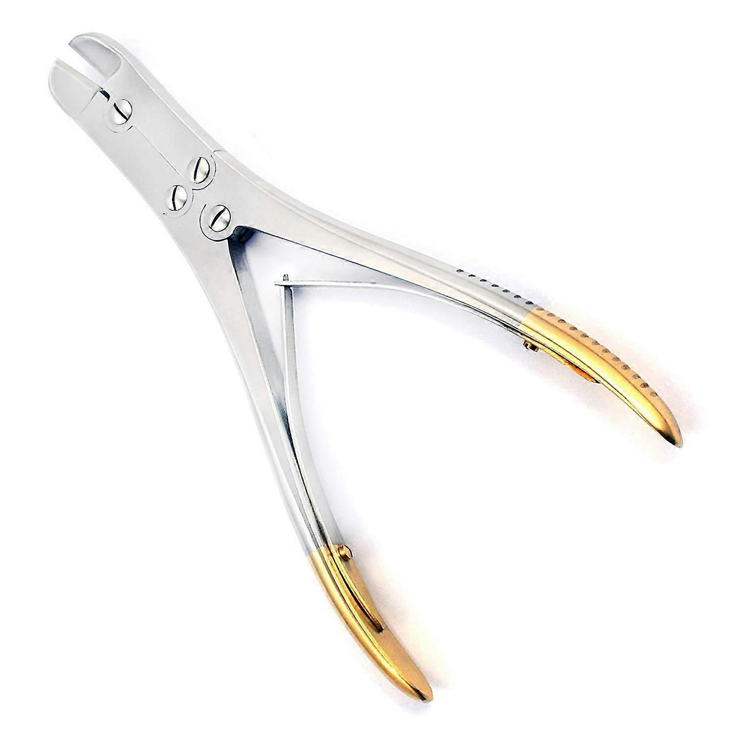 Double Action Orthopedic Instrument Gold Handle Needle Thread Cutter 9''