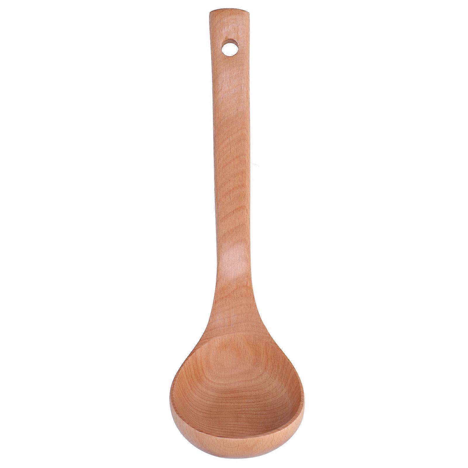 Soup Wooden Spoon with Hanging Hole Long Handle  27.5x7.5cm/10.8x2.9in