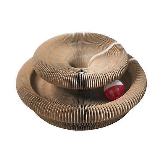Cat Accordion Toy Magic Cat Scratching Cardboard Interactive Scratch Pad Cat Toy with Ball Foldable Cat Scratcher Paw Accordion Toy