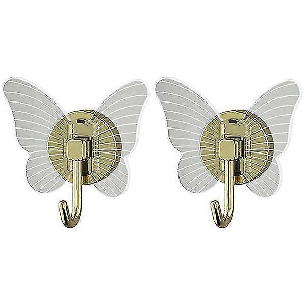 2 Pairs of Butterfly-Shape Wall Hooks Elegant Towel Racks Adorable Kids Wall Hooks
