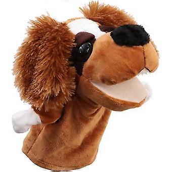 Hand Puppet Animal Plush Cartoon Role Play Toy Hairy Ears Dog Educational Puppets Dolls