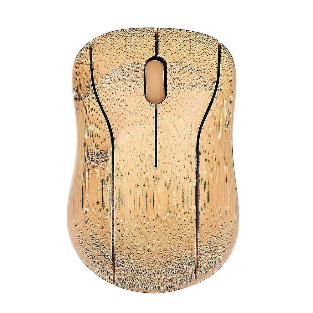 2.4g Wireless Optical Bamboo Mouse 3 Adjustable Dpi Computer Mouse With Usb Receiver For Notebook Pc Laptop Computer Yellow Newway_Special Gift