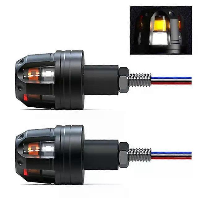 Motorcycle Turn Signal Corner LED Light Indicator Handle Bar End Handlebar Lamp