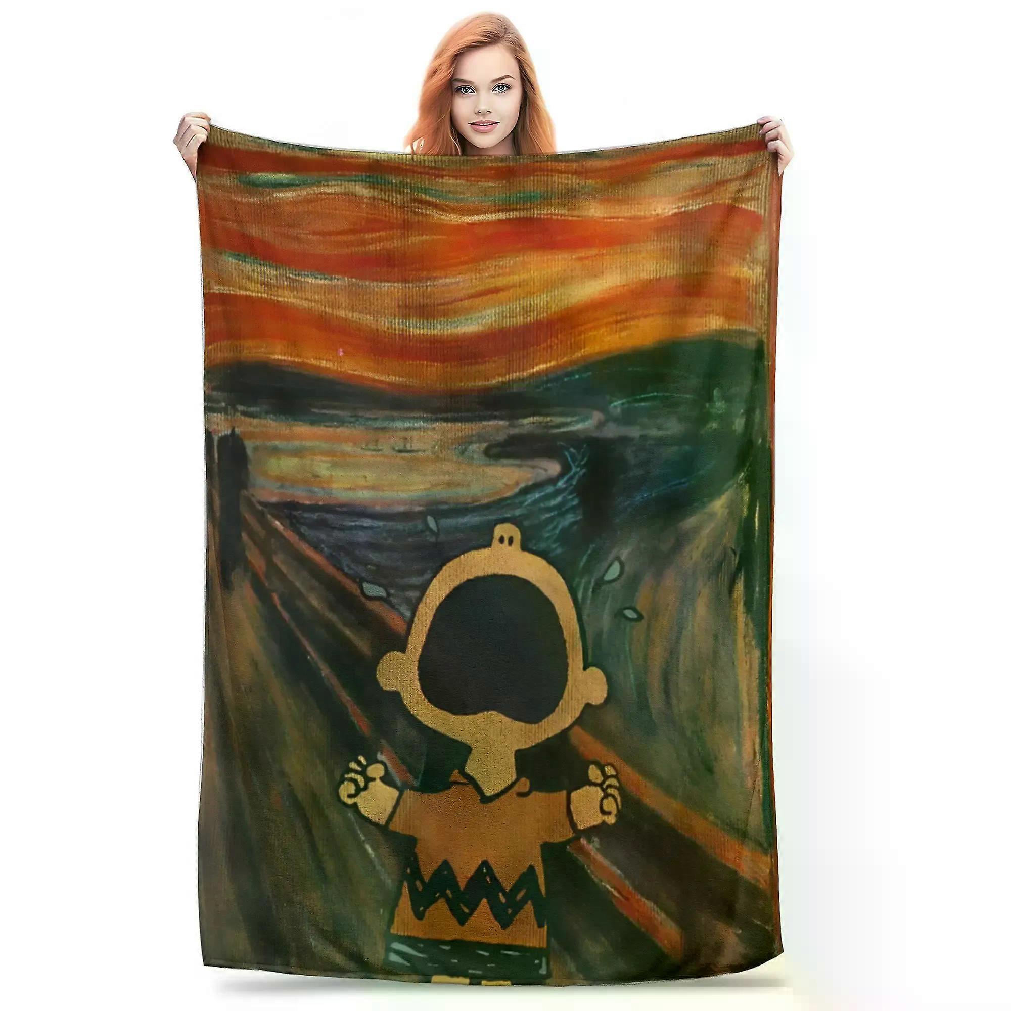 Snoopy Cartoon Peanuts Comic  Throw Blanket for Couch  Fuzzy Soft Plush Blanket 50x60 Inches Multi-size Bedspread for All Season