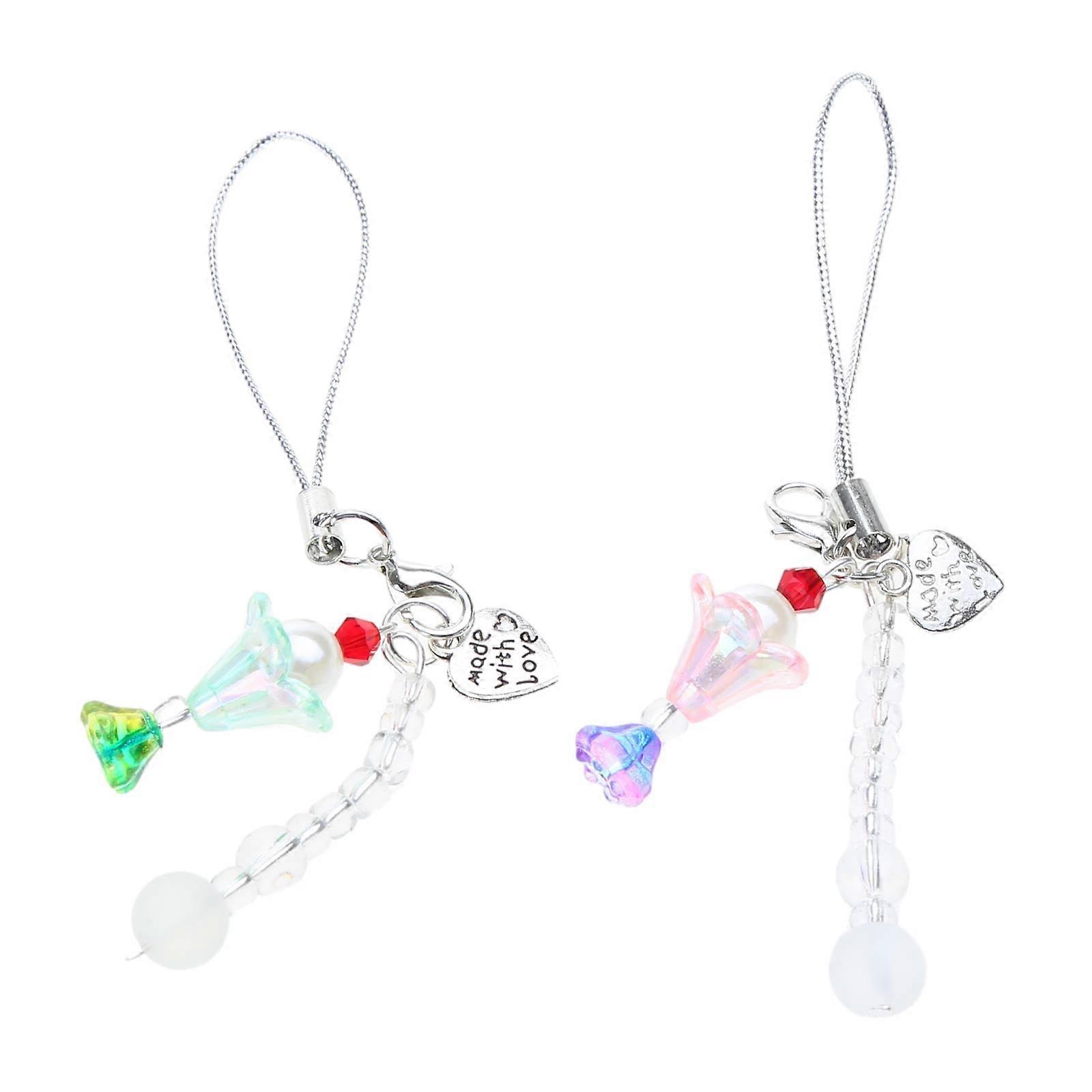 Soft Bead Keychain Durable Craftsmanship Keyring Convenient Alloy Mobile Phone Accessory Pendant for Keys Bags Backpack SET