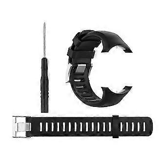 Hiborth Correa de reloj ajustable suave de repuesto para Suunto D6 Dive/d6i Novo/zulu[jkw] Negro
