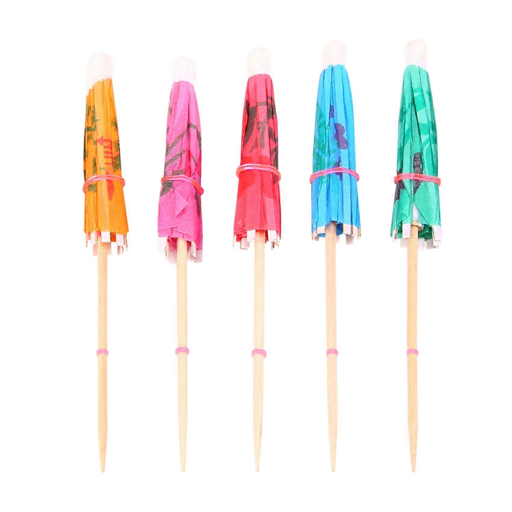 100 Mixed Paper Cocktail Umbrellas Parasols for Party Accessories
