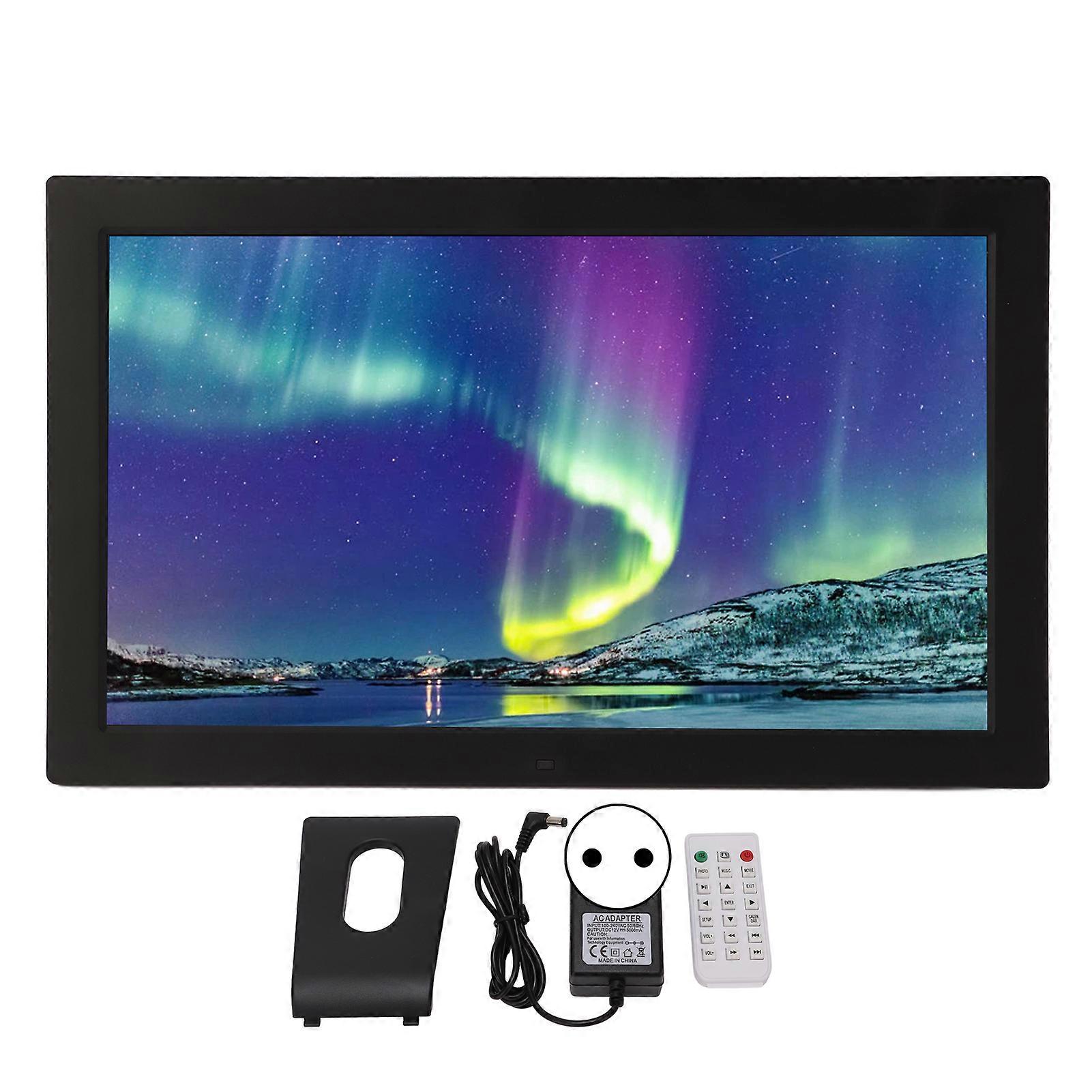 18.5 Inch HD Digital Photo Frame Multi Functions Digital Picture Frame Black with Remote Control