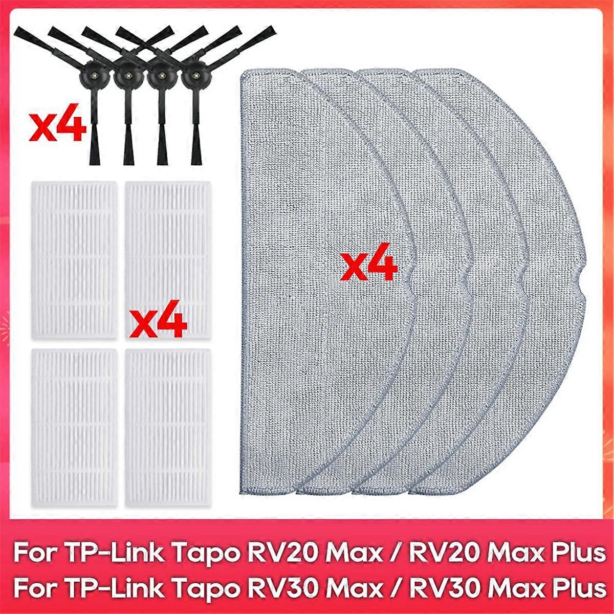 For TP-Link Tapo RV30 Max, RV30 Max Plus, RV20 Max, RV20 Max Plus Spare Part Filter Side Brush Mop A