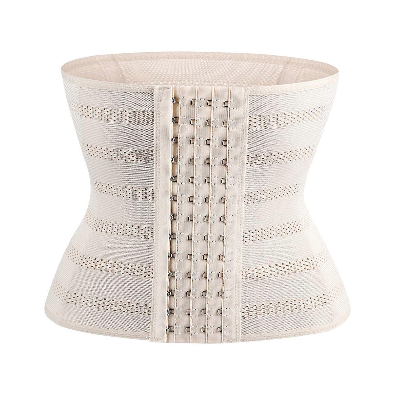 Womens Waist Trainer Cincher Girdles Shapewear Breathable Mesh Slimming Belt Body Shaper Corsets with Adjustable Hooks brown XL