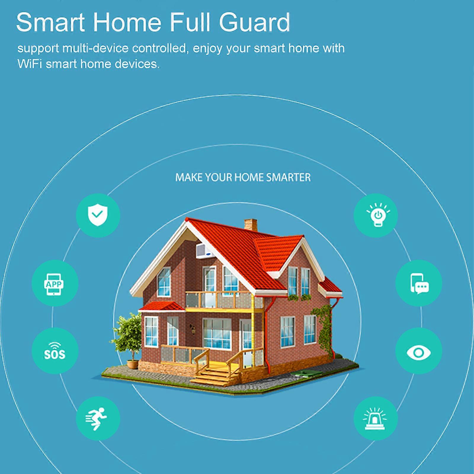 Wifi Siren Alarm Sensor Smart Alarm Siren Home Security System Tuya Smart Life APP Compatible with Alexa Home Voice Control