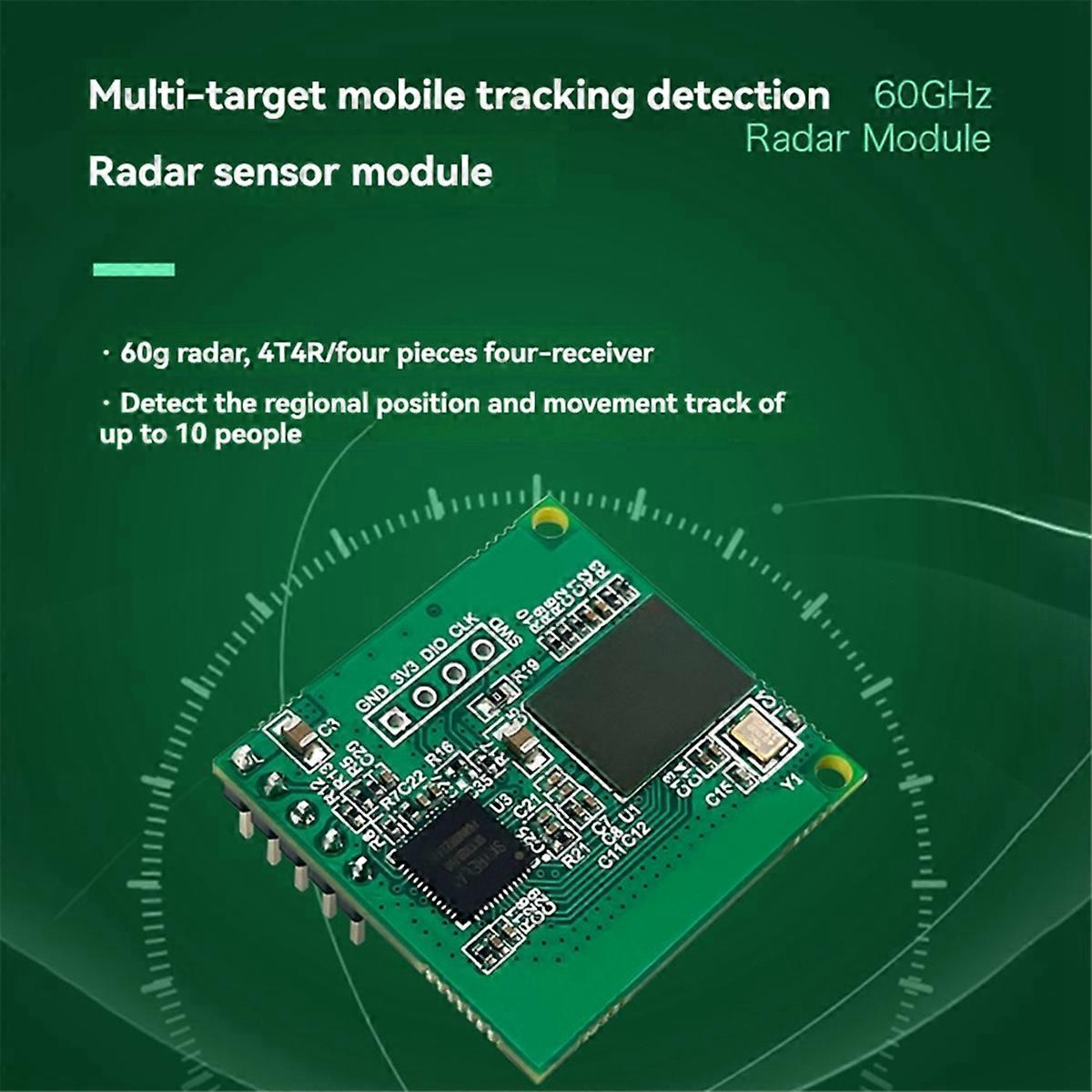 LD6001A 60GHz MmWave Radar Sensor Modul + CH340 Serial Port Board 4T 4R Menschlichen Anwesenheit Sensor Modul