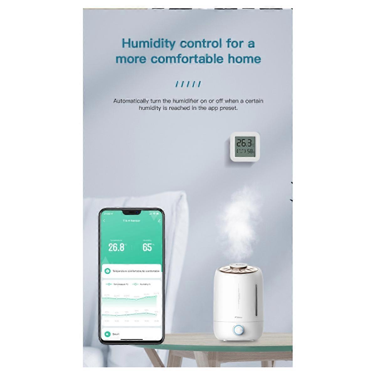 Tuya Zigbee Temperature Humidity Sensor Mini LCD Digital Display