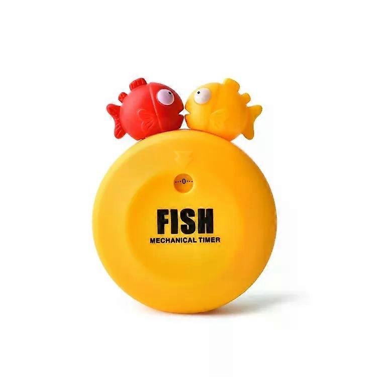 Animal Cartoon Mechanical Timer-2 PCS Refrigerator Magnet Reminder,Bubble Fish (Orange)