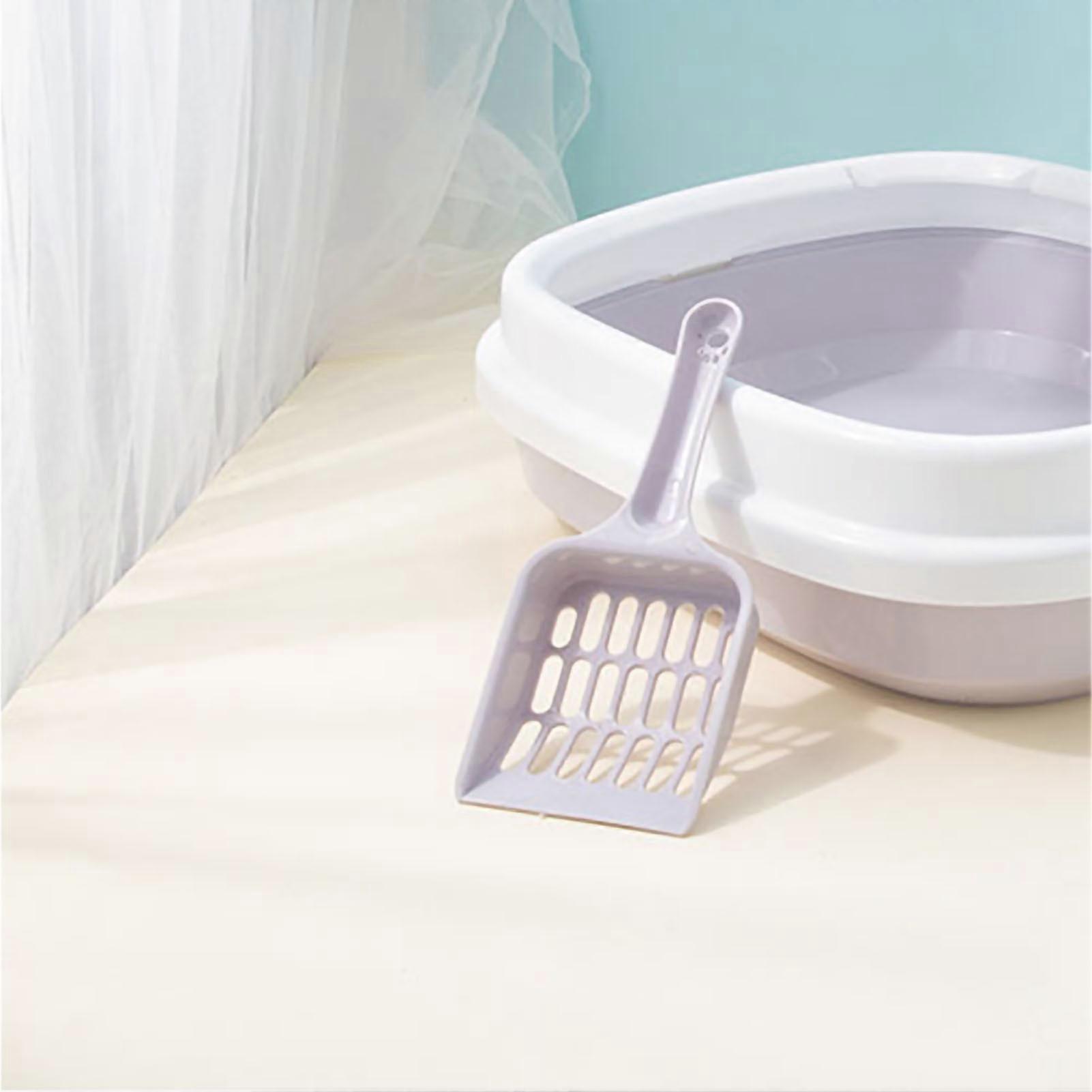 Cat Litter Pan L Large Space Splash Resistant Grey 48x40x13cm