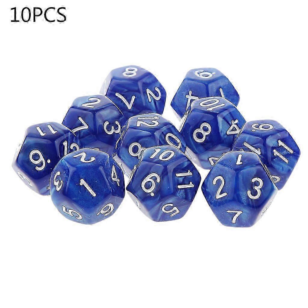 10pcs 12 Sided D12 Polyhedral Dice Family Party RPG ボードゲームアクセサリー