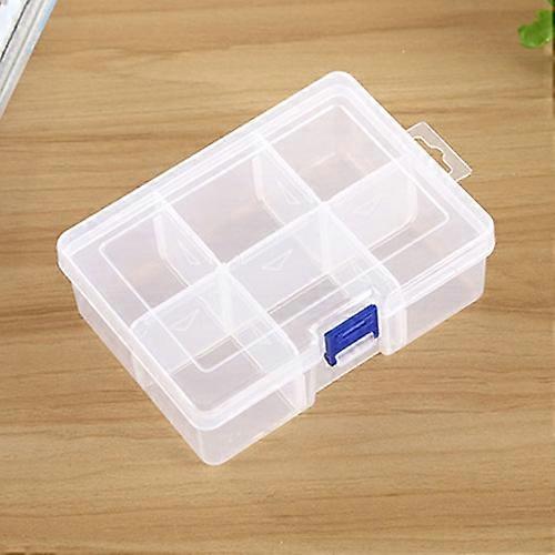 Plastic Jewelry Box Organizer Storage Container with Adjustable Dividers, Size: Large, 6 Slots