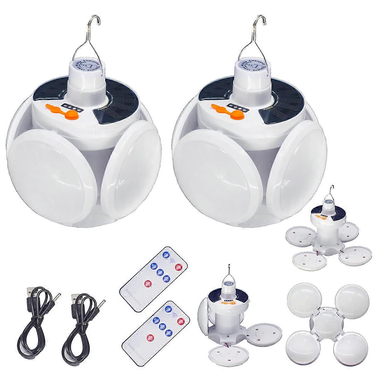 SIRUITRONGER LED Camping Blub 45LED Tent Lantern Solar Lights 5 Mode USB Rechargeable