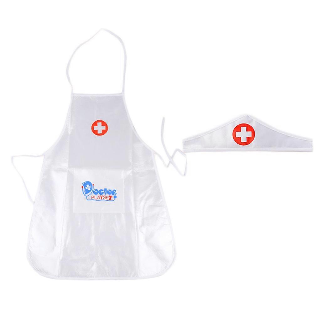 Çocuk Çocuk Doktor Hemşire Cosplay Kostüm Ayarlanabilir Önlük Ile Başlık Şapka Üniformalar Performans Cadılar Bayramı Partisi Giyim Rol Oyun Oyuncakları Kahverengi