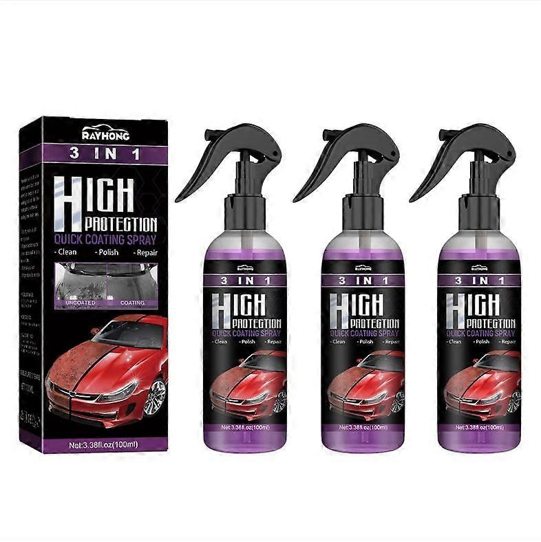 1/2/3 stk høy beskyttelse rask bil keramisk belegg spray 3 i 1 -rask forsendelse 100ml