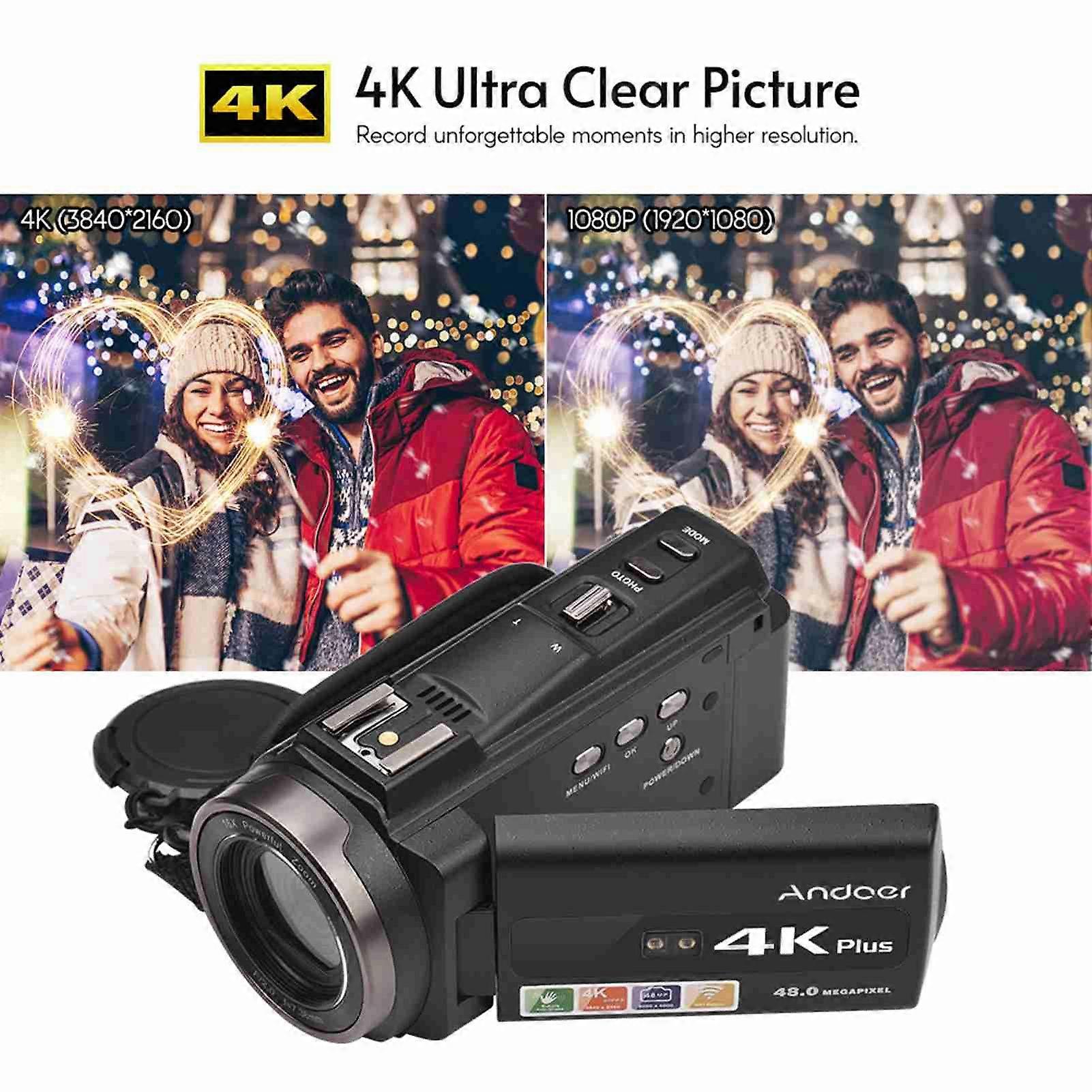 Sony 4K/60FPS Camcorder with Microphone and Night Vision - Professional Video Camera