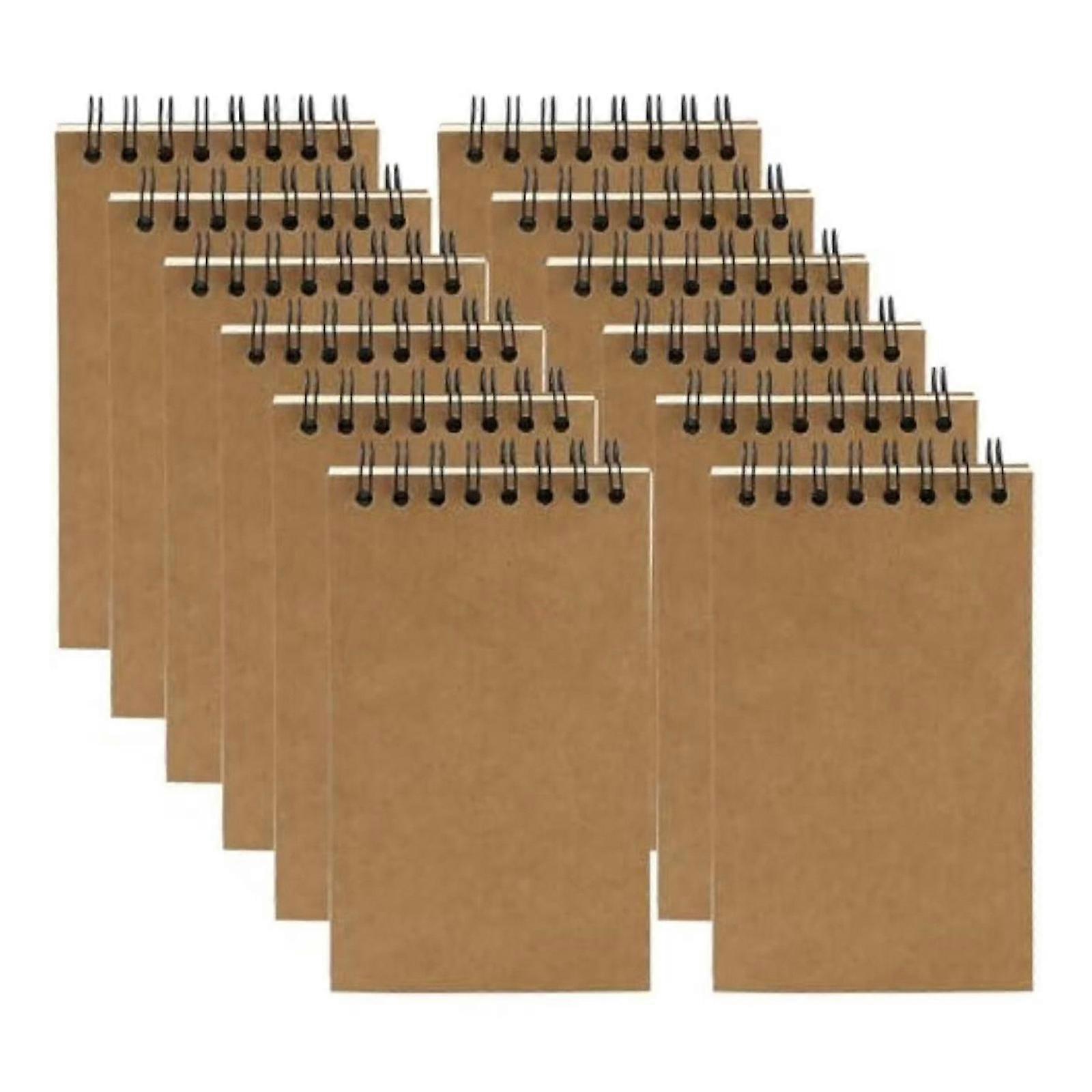 12Pcs Small Twin Coil Binding Notebook 15x3Inch Lined Journal Notebook 120 Page Pocket Notepads for Office School