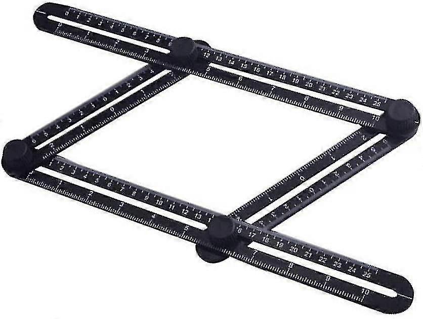 Black Plastic Multi-angle Measuring Ruler - Measuring Tool For Handyman, Handyman, Carpent