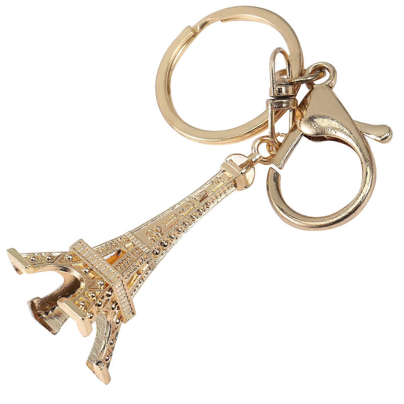 Eiffel Tower Key Chain Made of Zinc Alloy for Hanging Keys Golden Color Unique Design 3 5 Inches