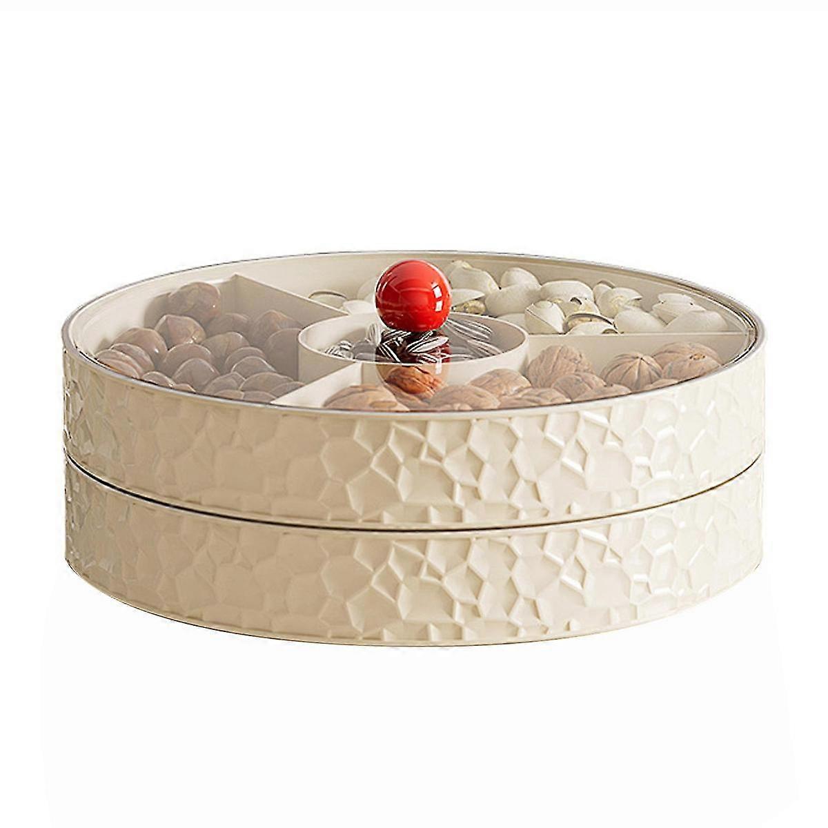 Fashion Fruit Plate with Multi-Grid Multi-Purpose Pea-Nuts Container Compatible Family Gatherings