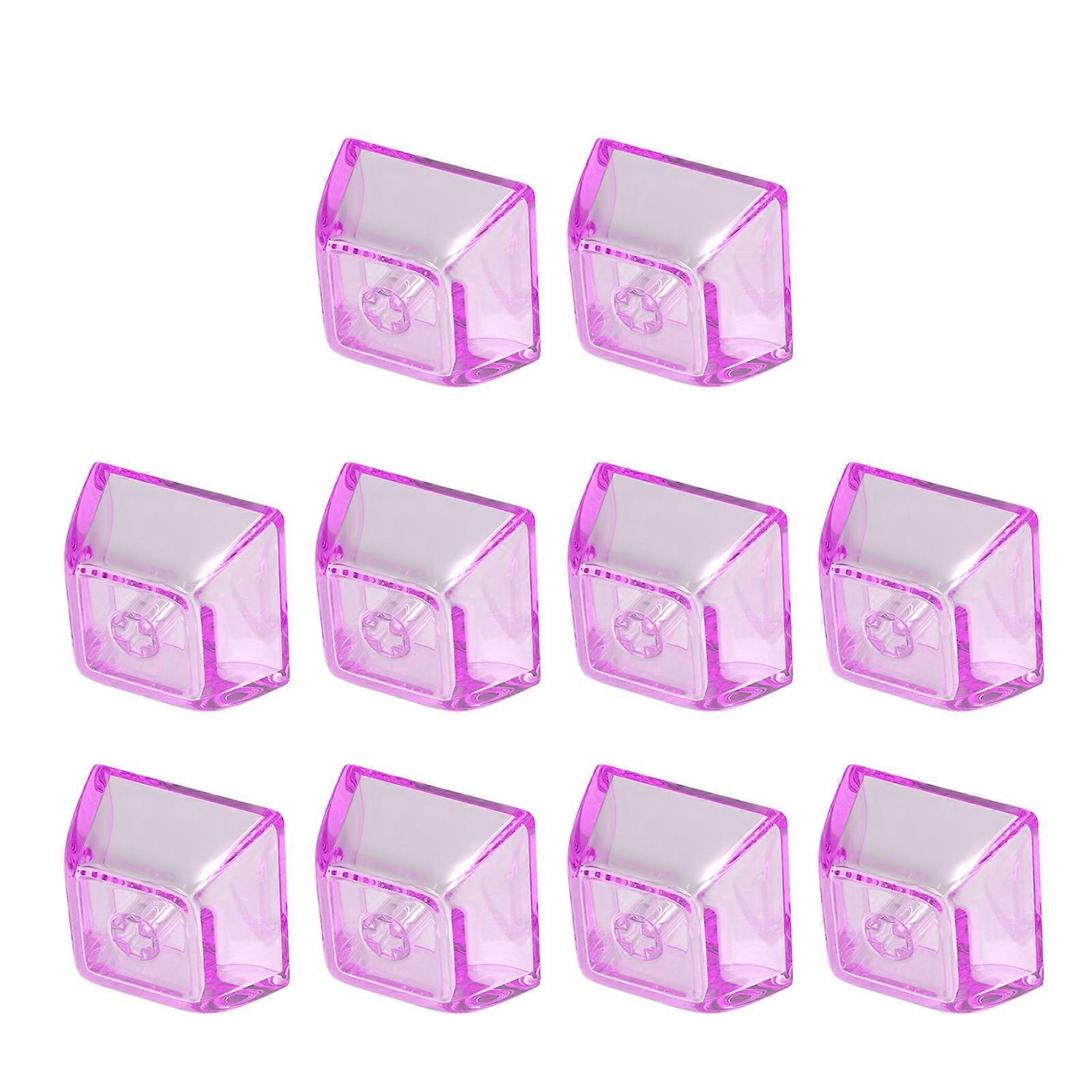 Transparent Crystal Mechanical Keyboard Keys Blank Backlit Key Caps XDA Profile for Cherry Gateron Kailh Switch 10pcs Translucent purple